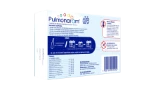 Caja de Pulmonarom® vista posterior con indicación terapéutica, dosis y código de barras