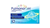 Caja de Pulmonarom® vista de frente, con ampolleta e indicaciones de tratamiento respiratorio